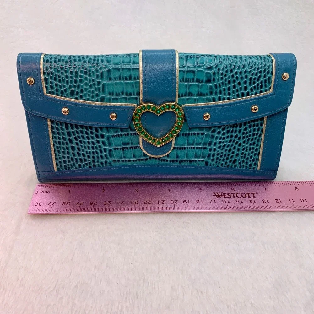 Lovcat Paris Wallet Light Blue Crocodile Print Vintage Y2K - Picture 12 of 15